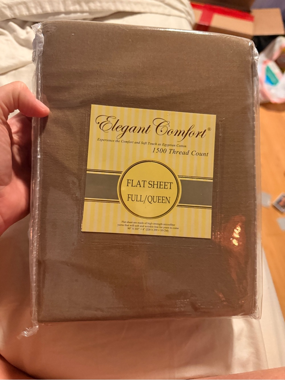 1500 Thread Count Full/Queen Flat Sheet - Brown